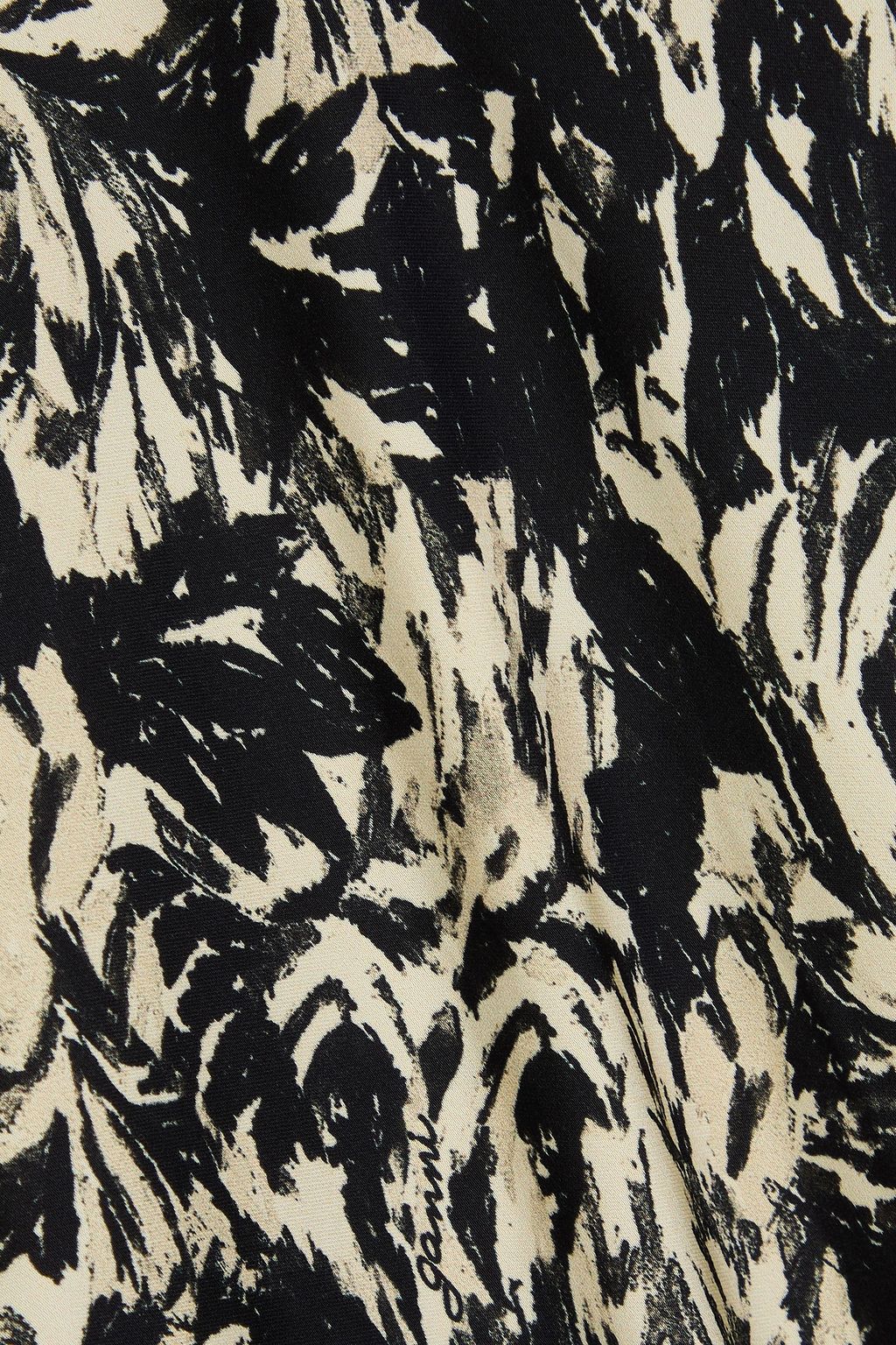 GANNI Printed satin maxi dress