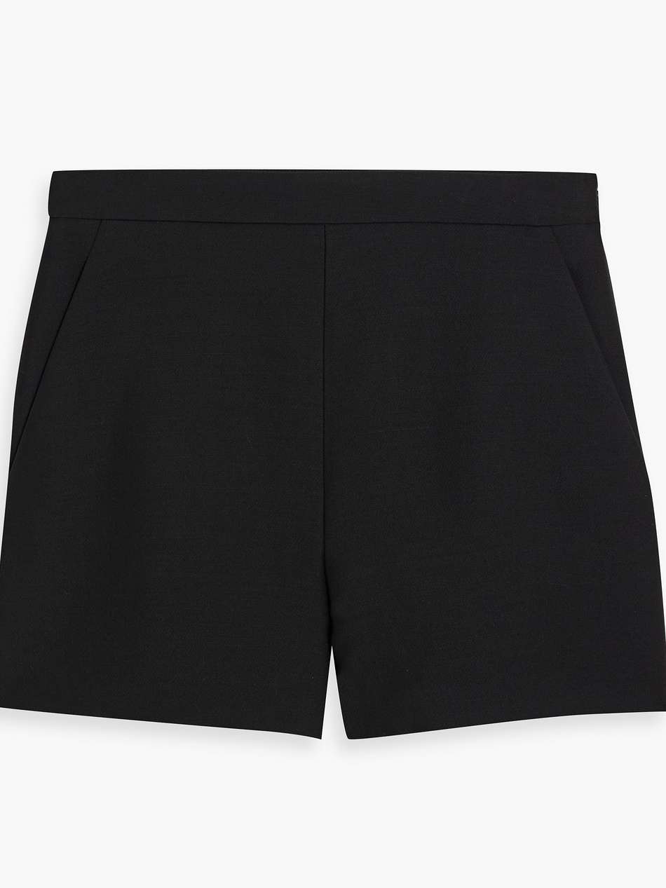 wool and silk-blend crepe shorts