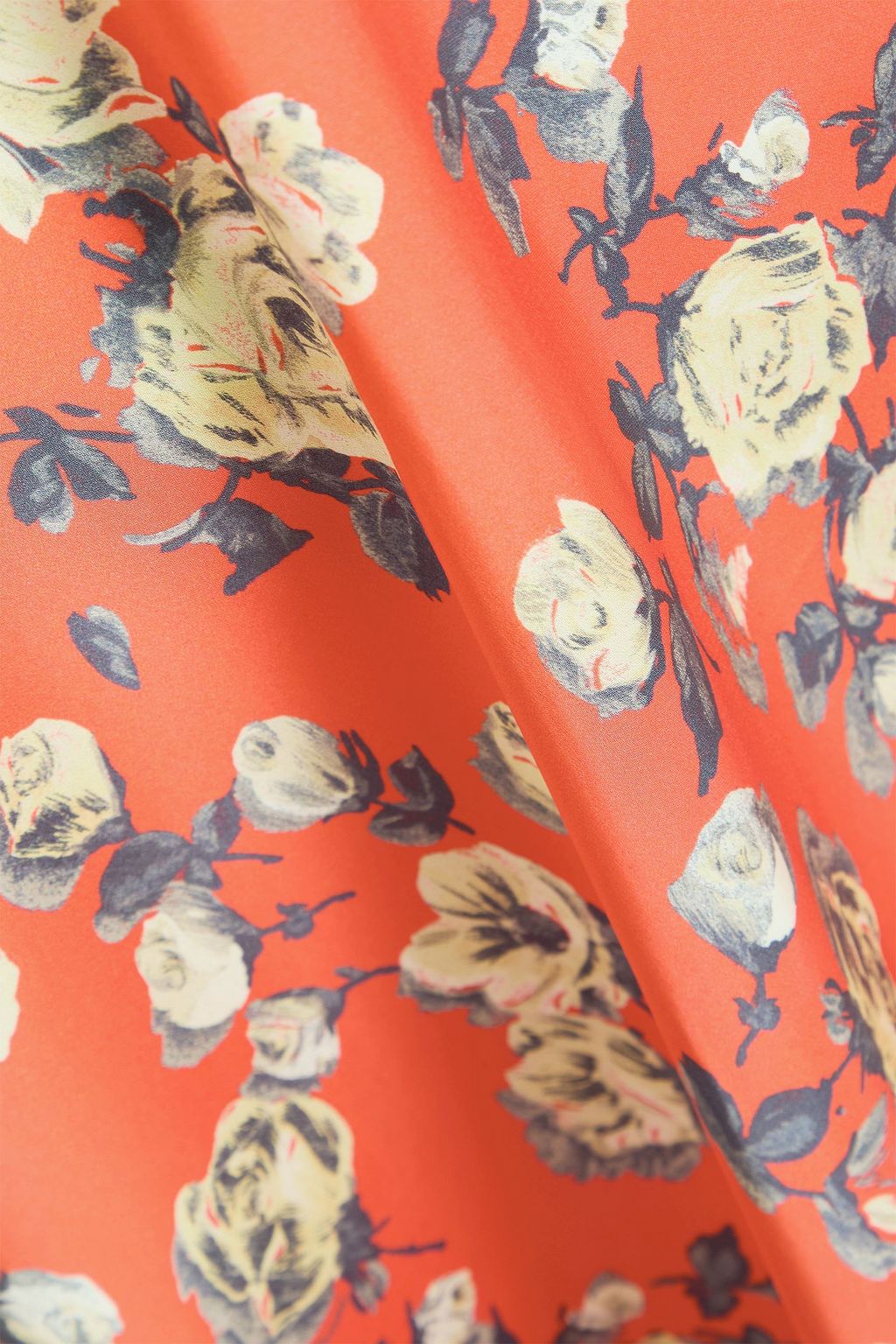 GANNI Floral-print satin maxi dress