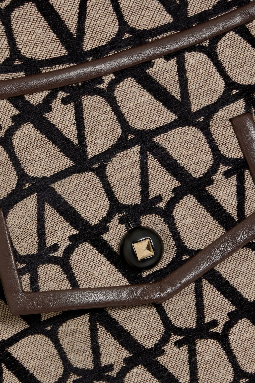 VALENTINO GARAVANI Leather-trimmed jacquard mini dress