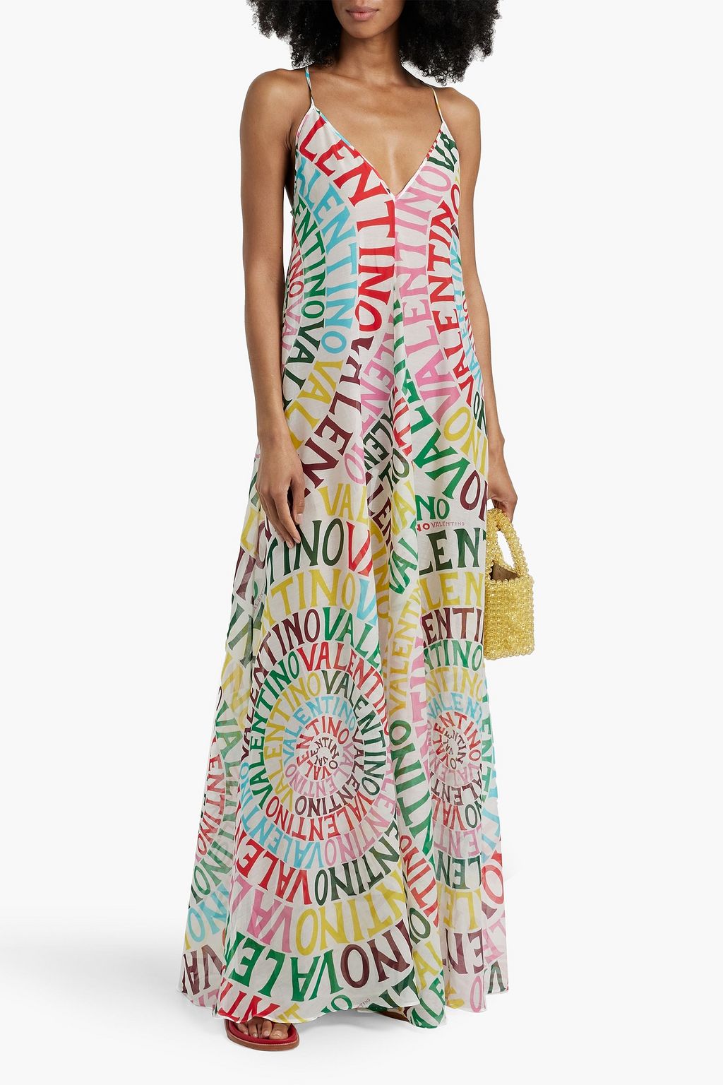 VALENTINO GARAVANI Printed cotton and silk-blend voile maxi dress