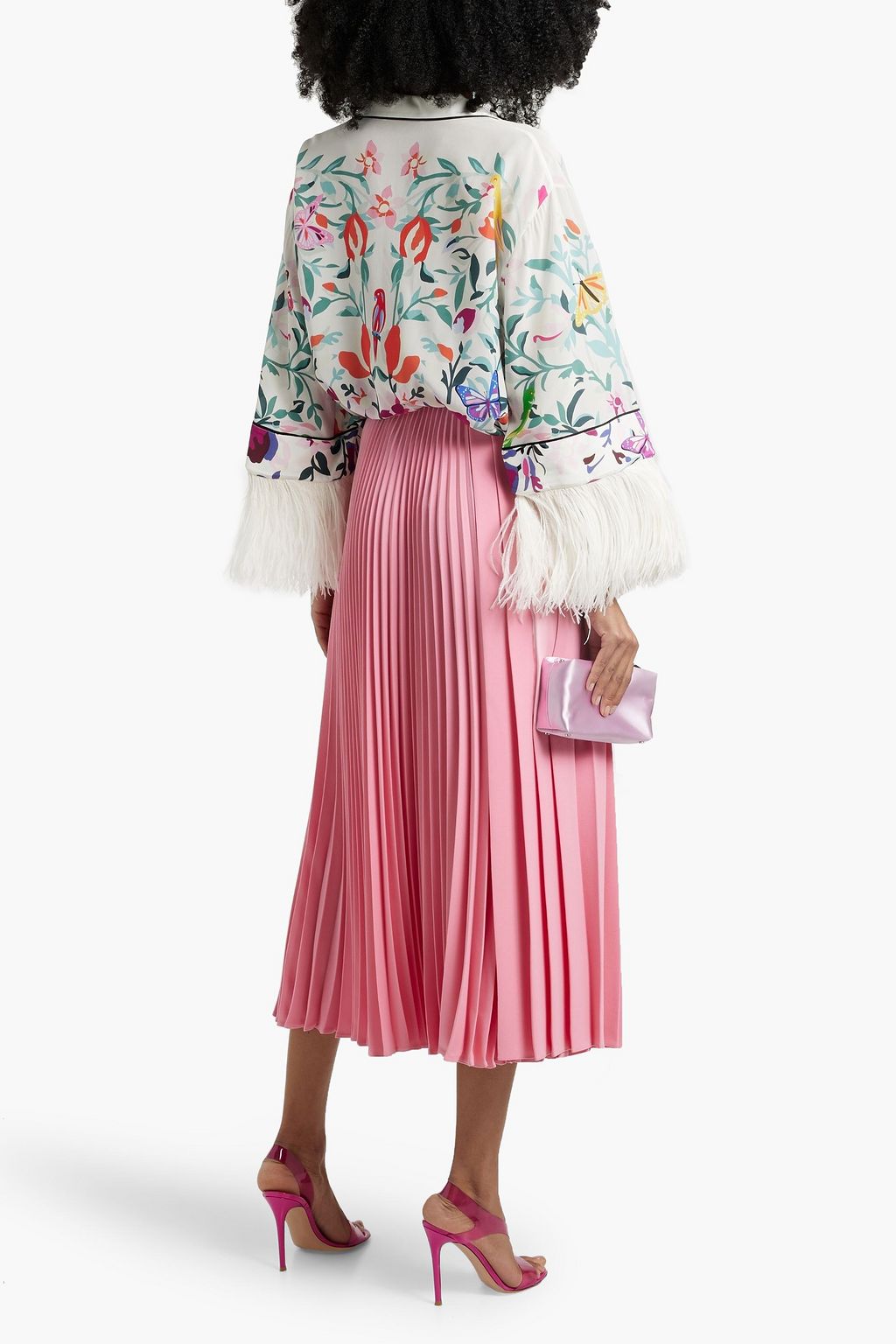 VALENTINO GARAVANI Pleated crepe midi skirt