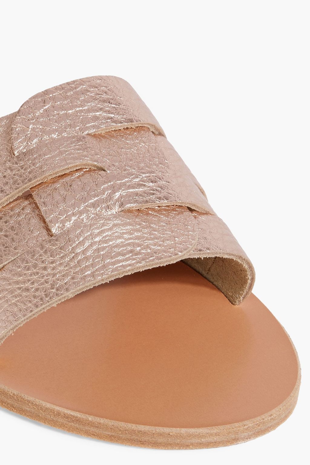 ANCIENT GREEK SANDALS Filenada metallic pebbled-leather sandals