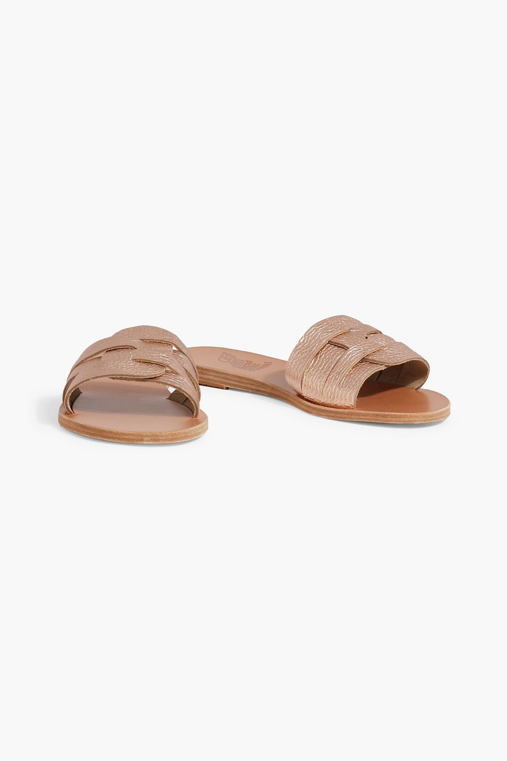 ANCIENT GREEK SANDALS Filenada metallic pebbled-leather sandals