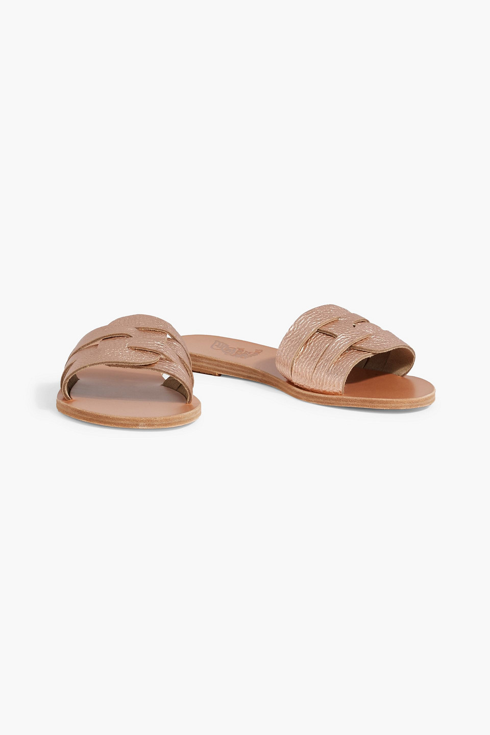 Ancient Greek Sandals Filenada Metallic Pebbled-leather Sandals