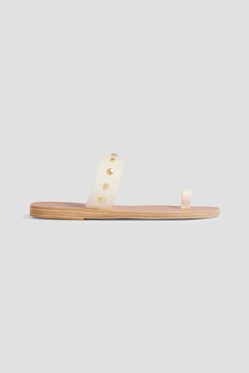 Ancient Greek Sandals Thalia Studded Leather Sandals In White