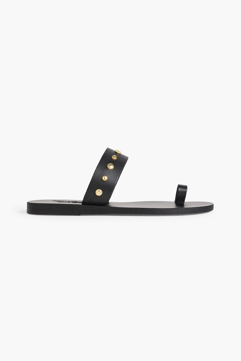 Ancient Greek Sandals Thalia Studded Leather Sandals In Black