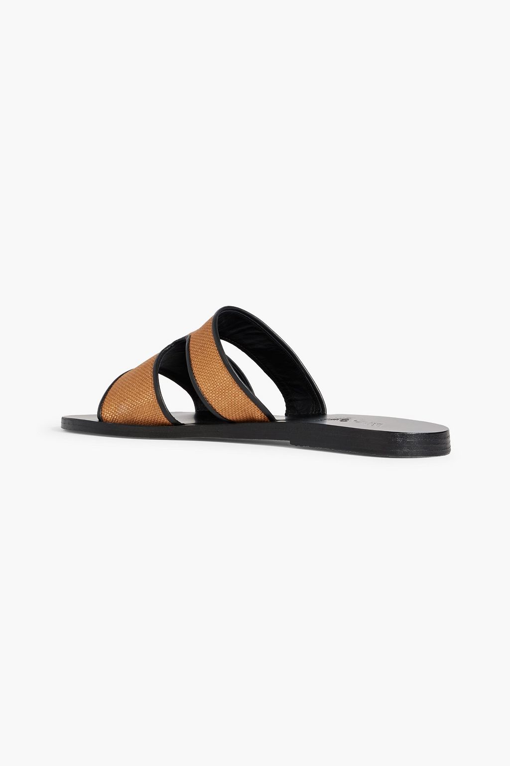 ANCIENT GREEK SANDALS Apteros leather-trimmed raffia sandals
