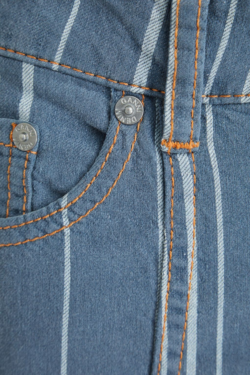 GANNI Striped high-rise cargo jeans