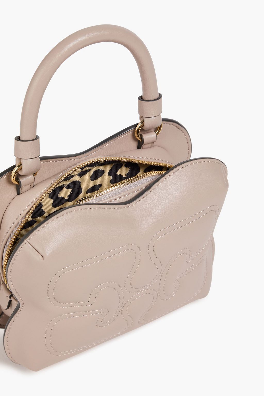 GANNI Butterfly leather-blend tote