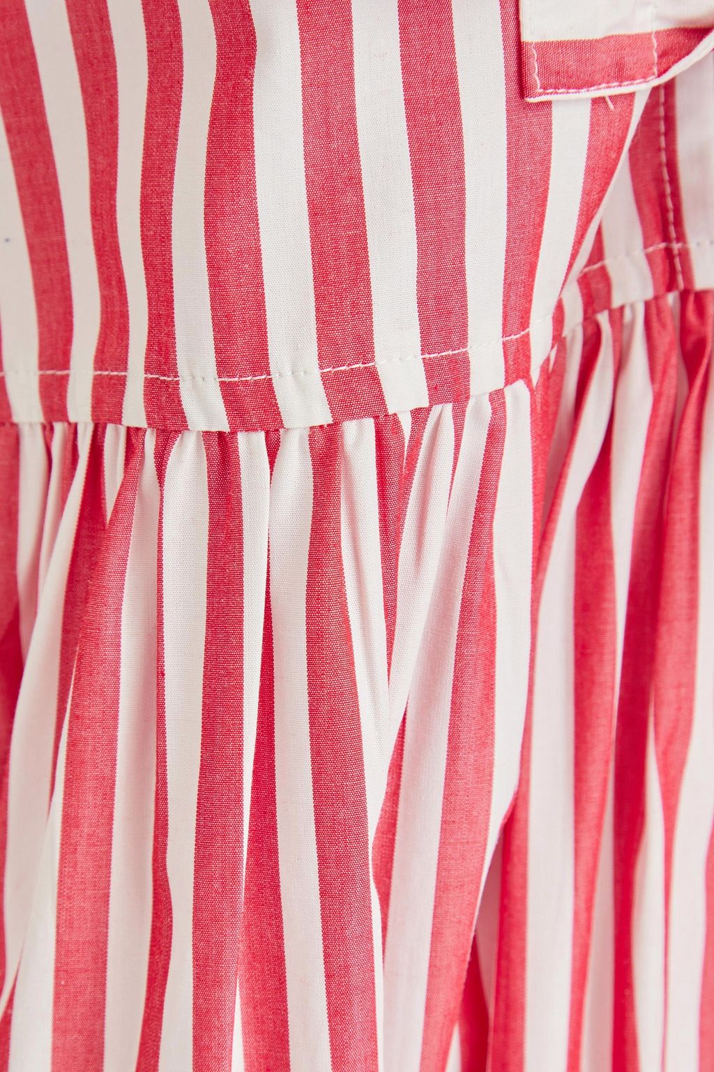 GANNI Tie-detailed striped cotton-poplin mini dress