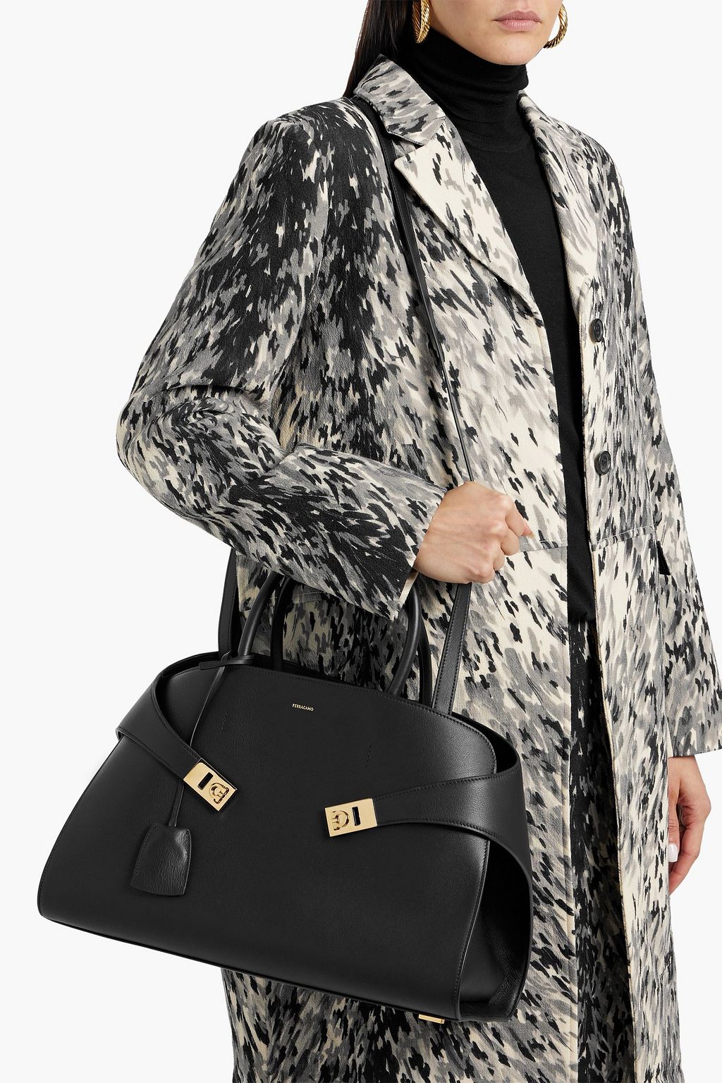 FERRAGAMO Hug textured-leather tote