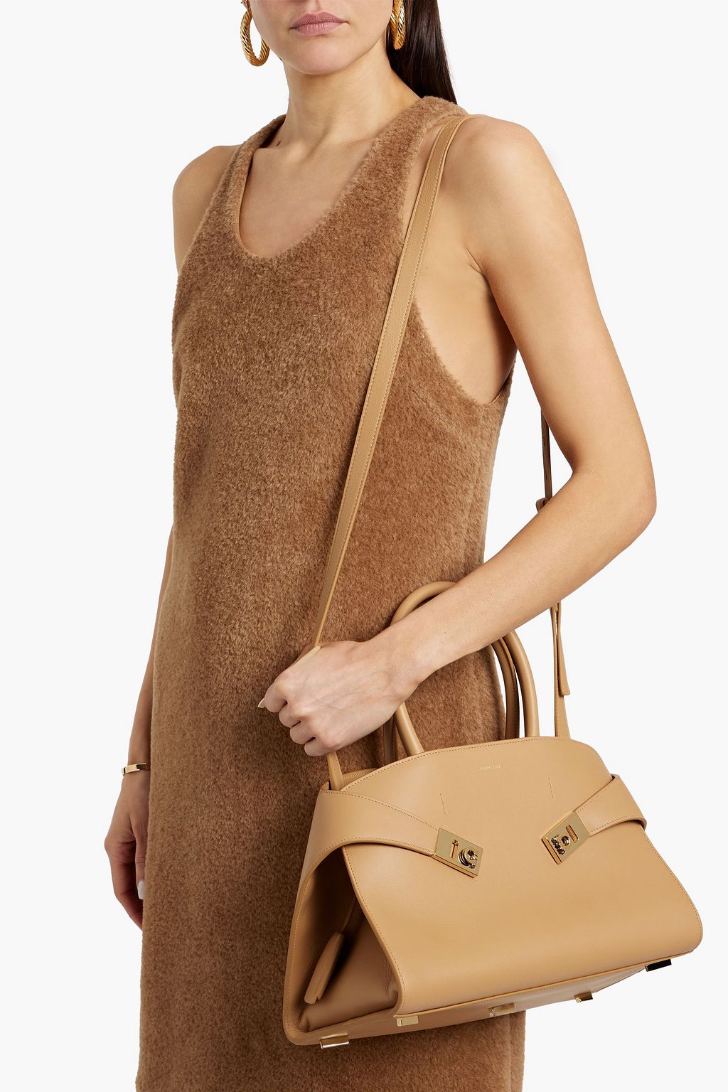FERRAGAMO Hug textured-leather tote