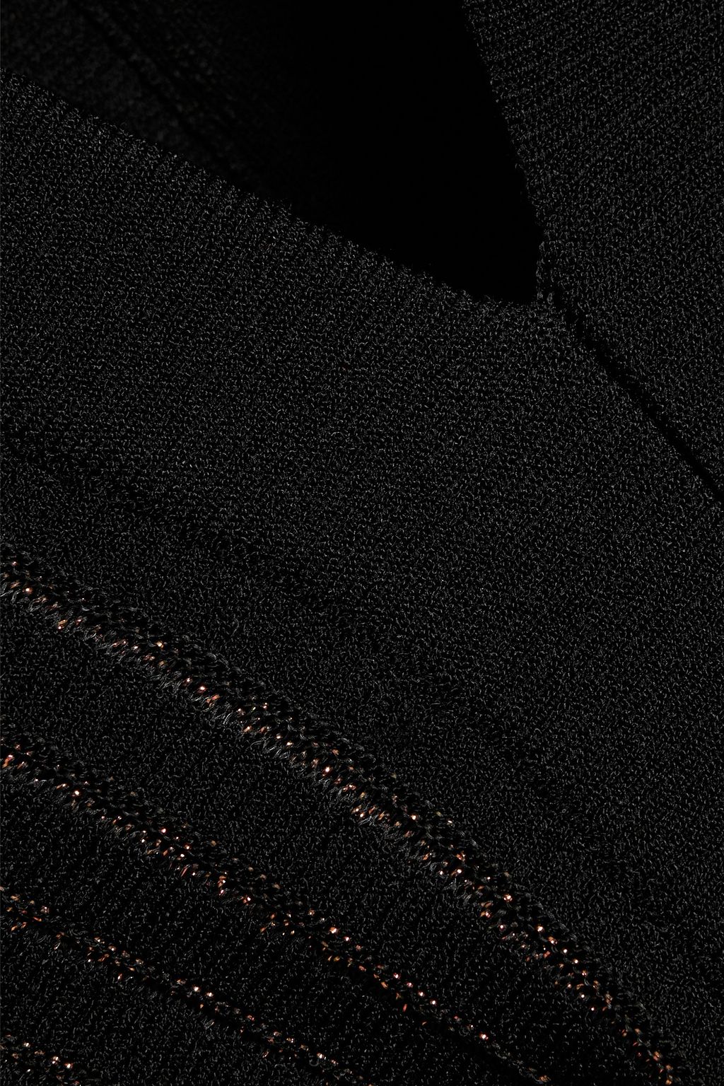 BALMAIN Metallic ribbed-knit mini dress
