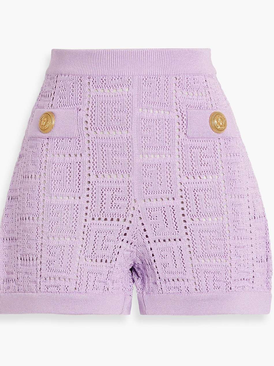 pointelle-knit shorts