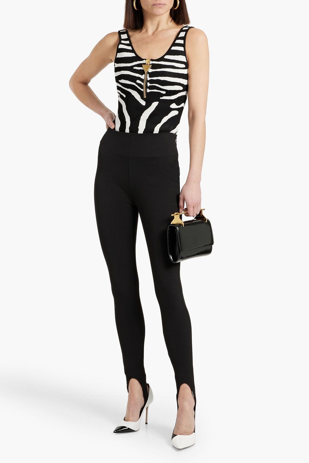 BALMAIN Zebra-jacquard bodysuit