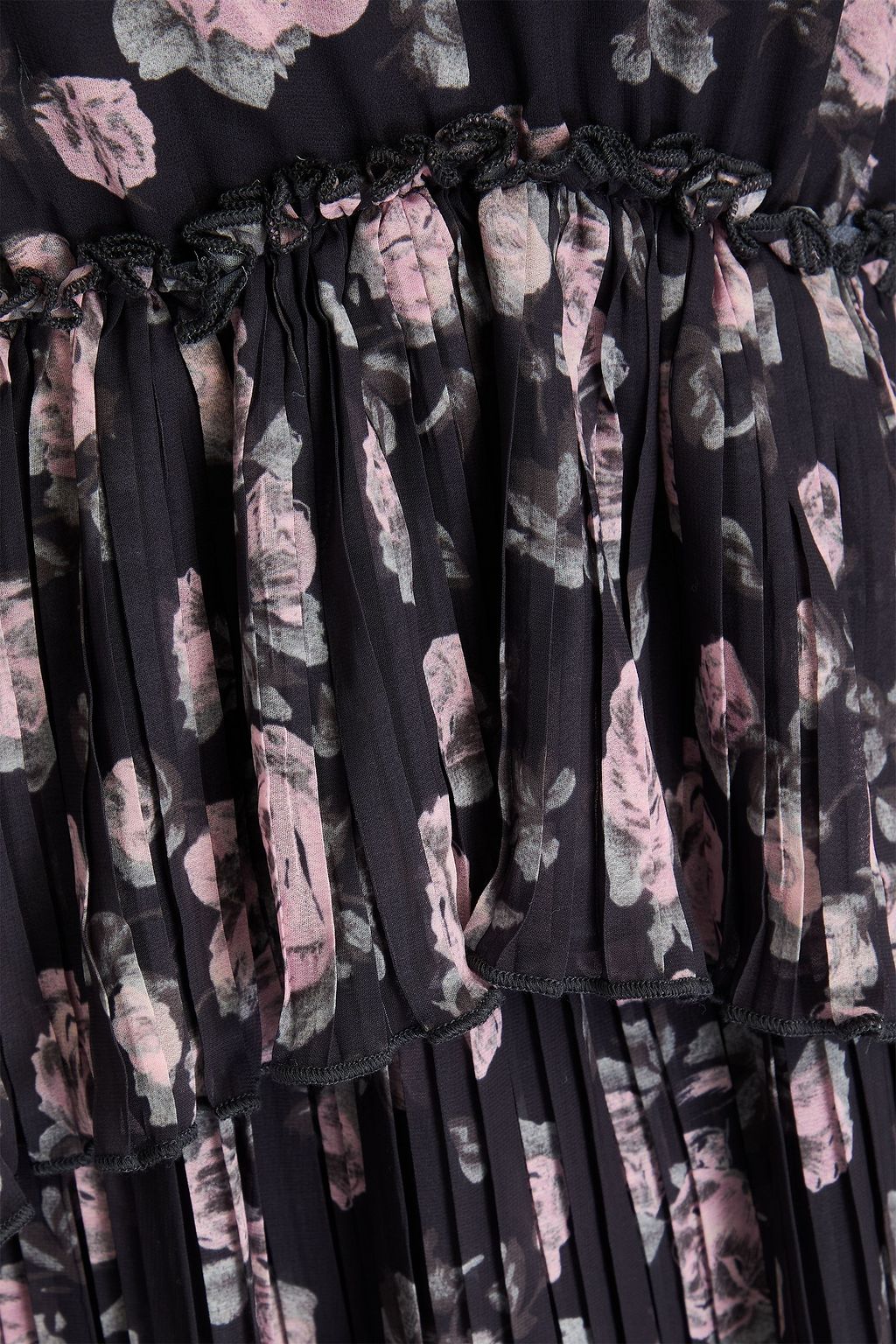 GANNI Tiered floral-print chiffon mini dress