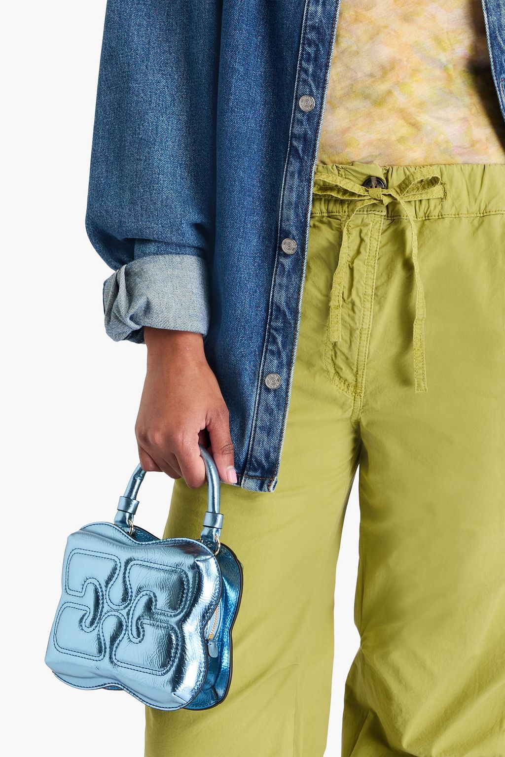 GANNI Butterfly leather-blend tote