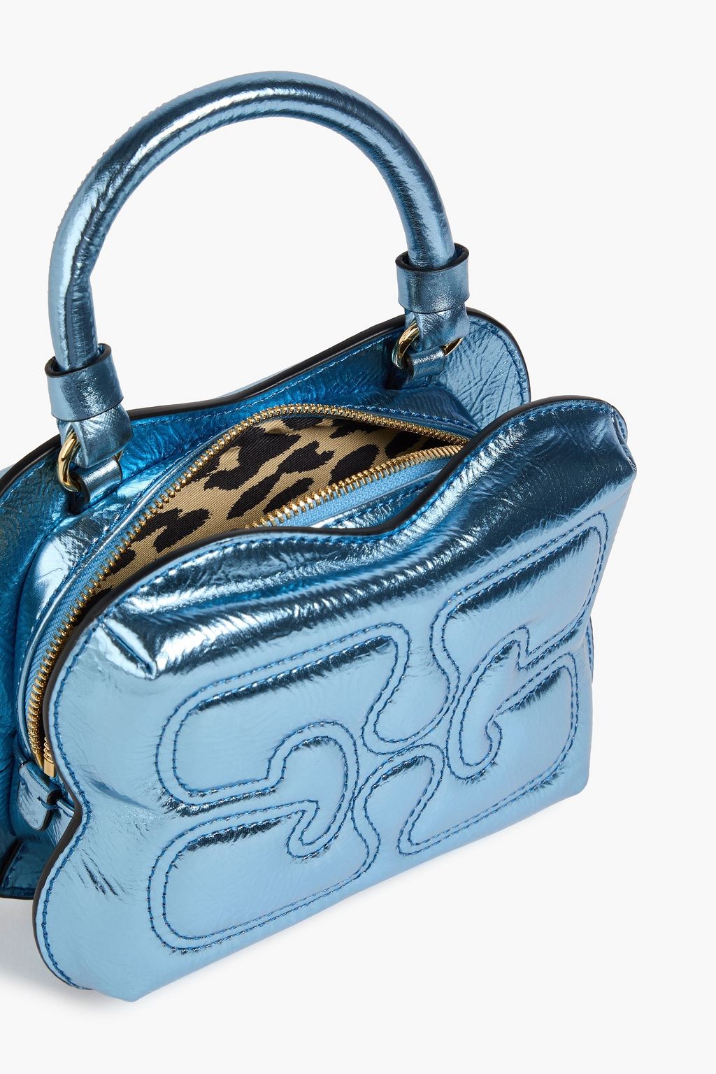 GANNI Butterfly leather-blend tote