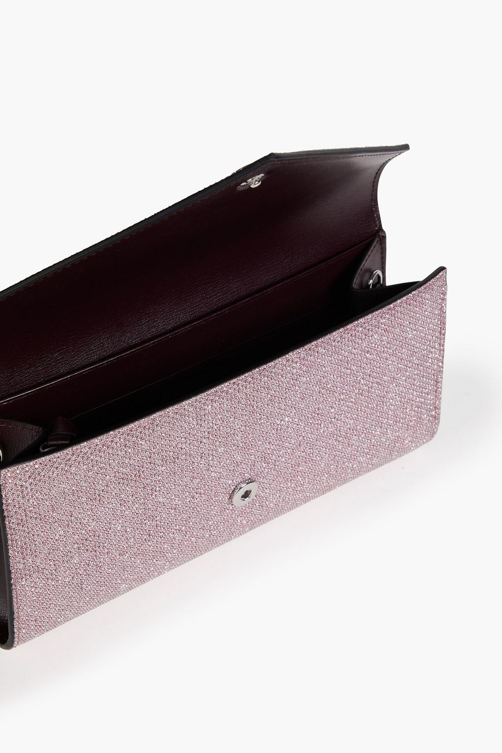 GANNI Banner Envelope glittered woven clutch
