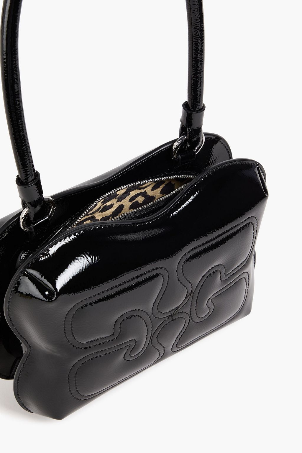 GANNI Butterfly leather-blend shoulder bag