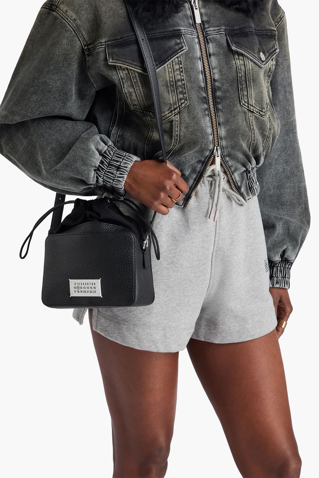 MAISON MARGIELA 5AC pebbled-leather and canvas cross-body bag