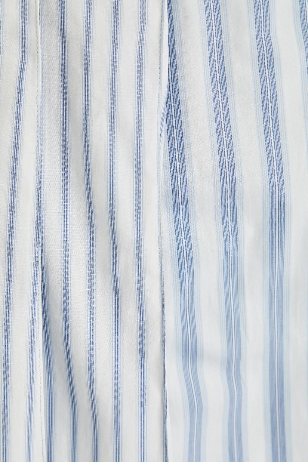 GANNI Pleated striped cotton-poplin mini skirt