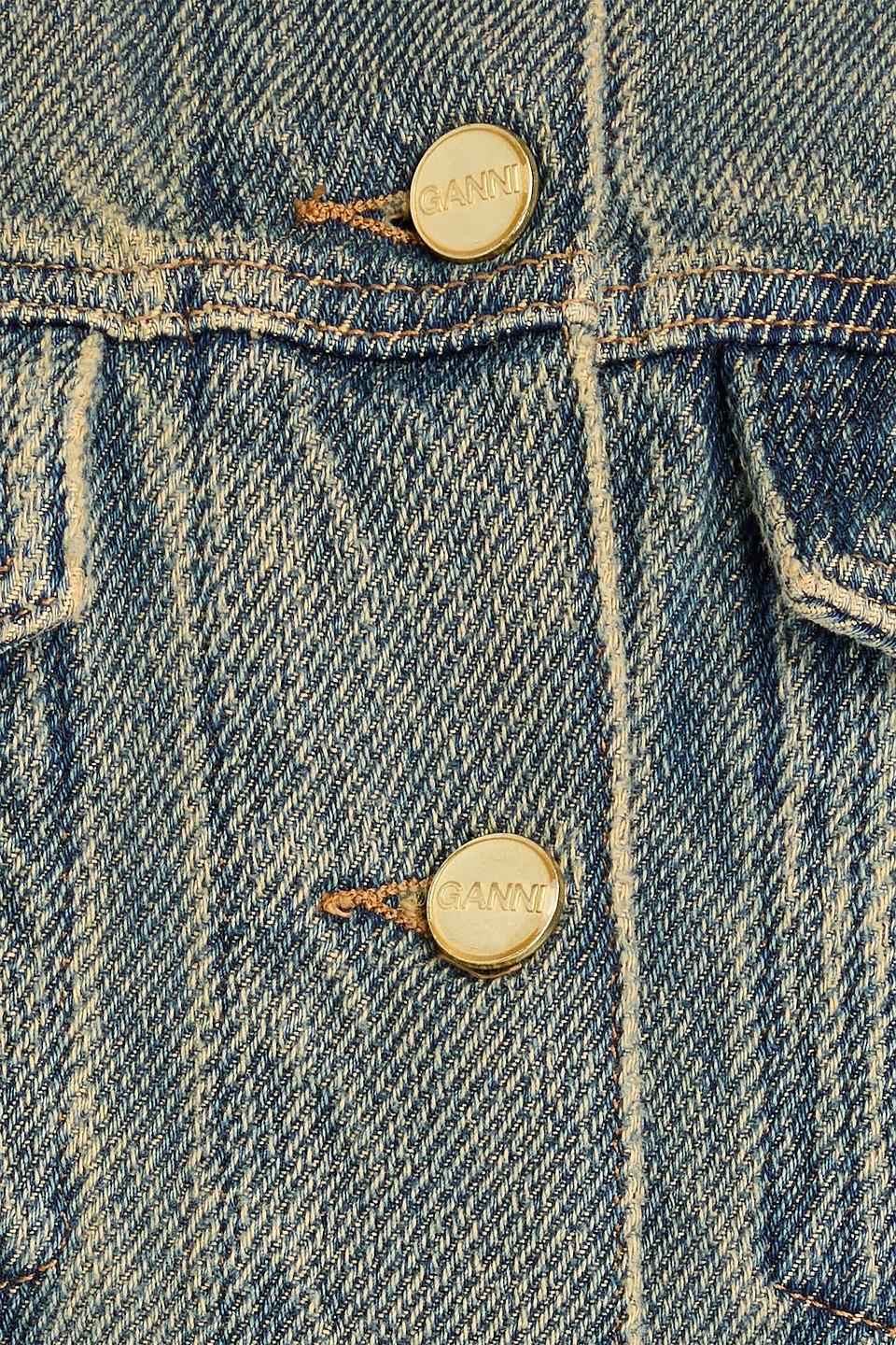 Ganni Denim Jacket In Multi