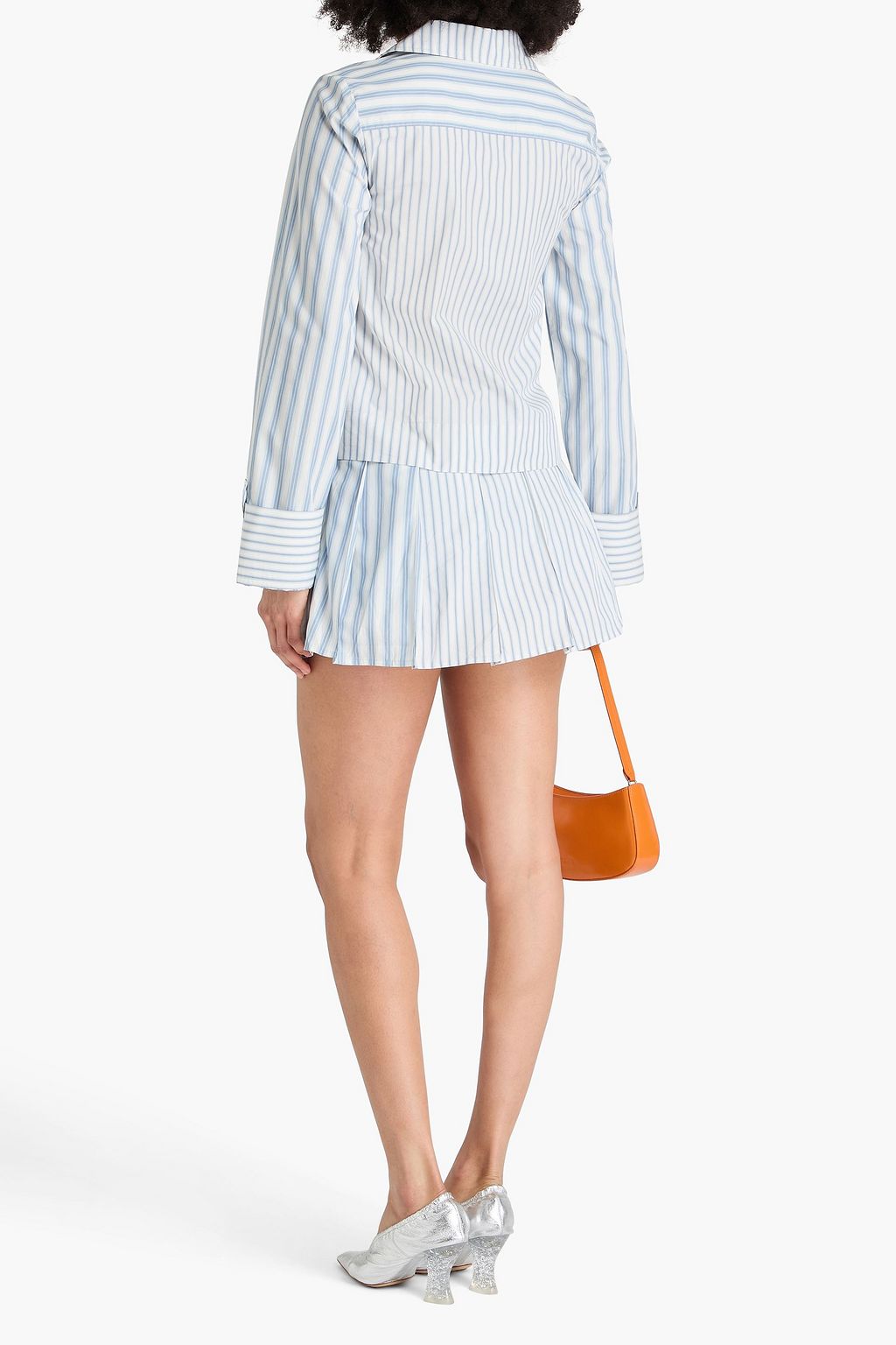 GANNI Striped cotton-poplin shirt