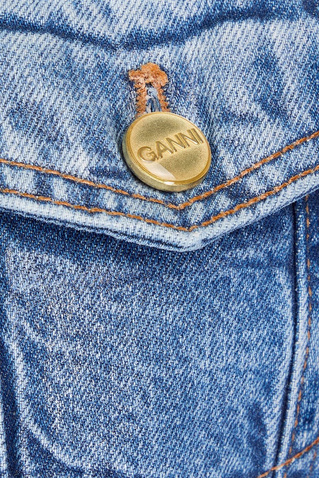 GANNI Belted denim jacket