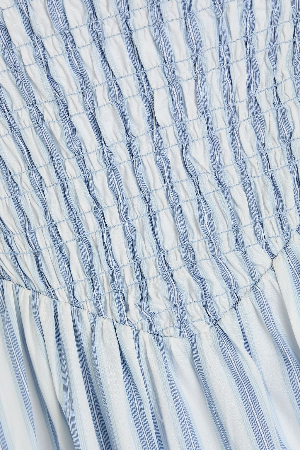 GANNI Midikleid aus Baumwollpopeline mit Streifen und Cut-outs