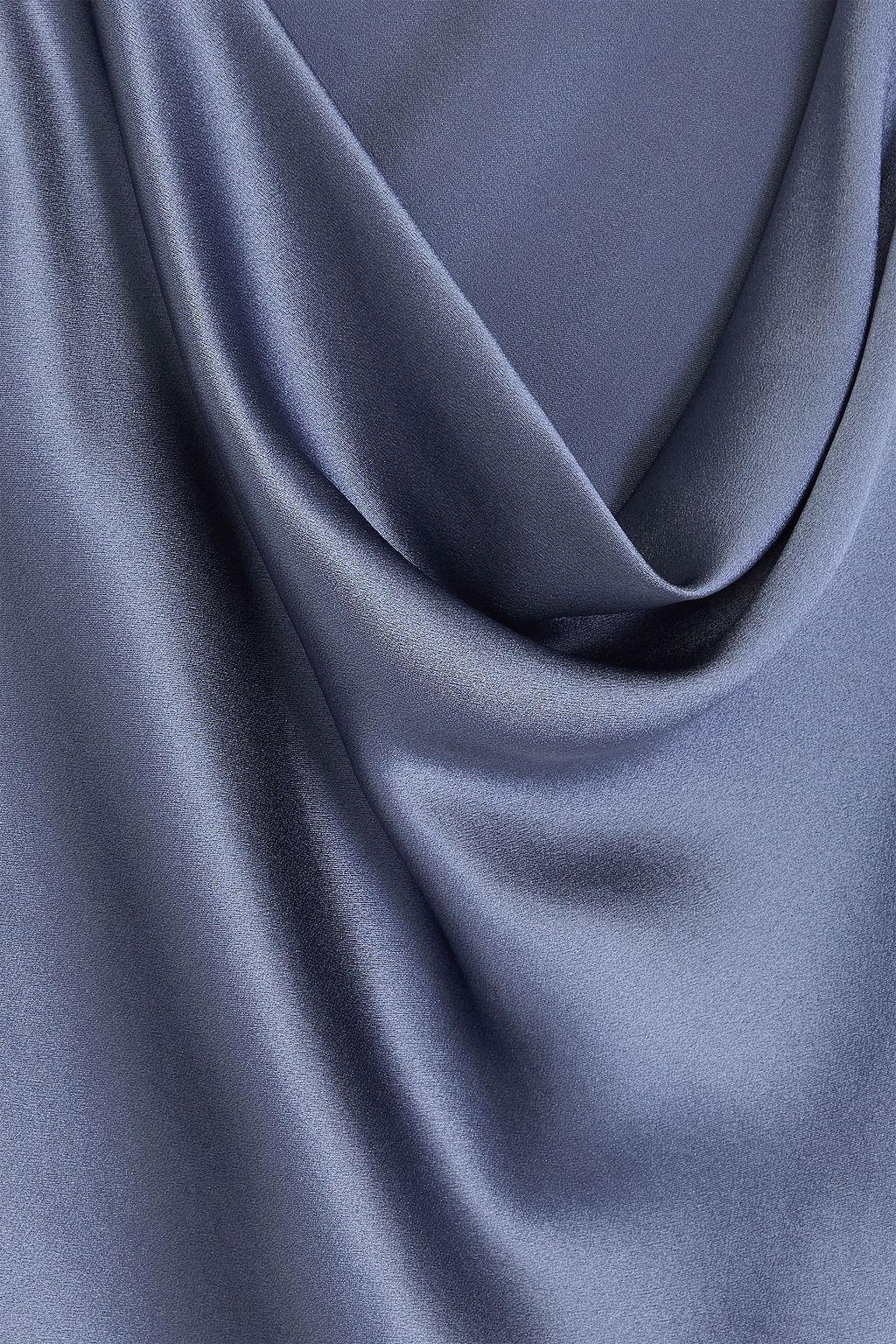 VINCE. Draped silk-satin crepe top