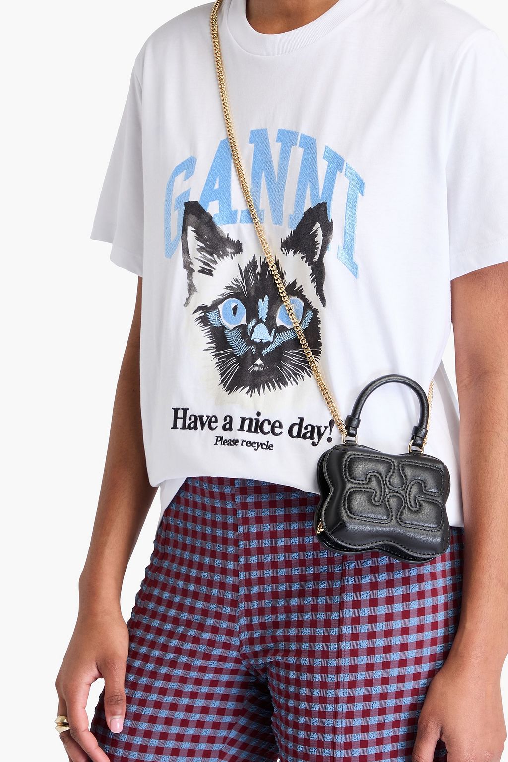 GANNI Butterfly  nano leather-blend cross-body bag