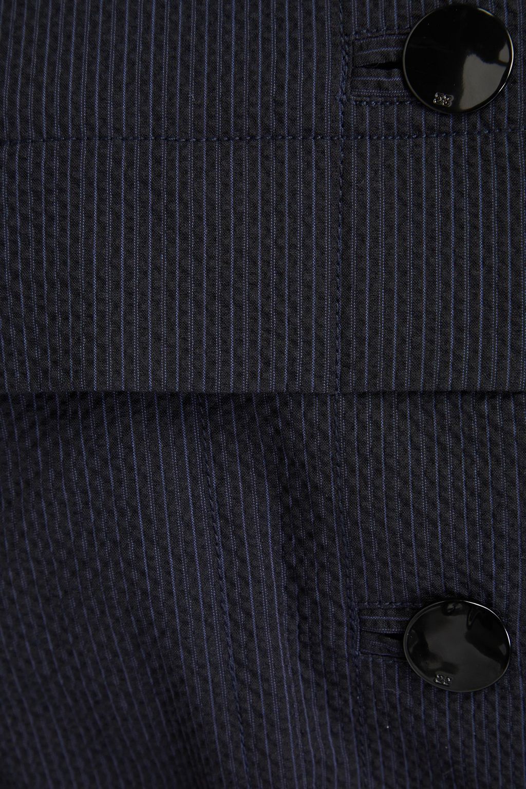GANNI Striped cotton-blend seersucker coat