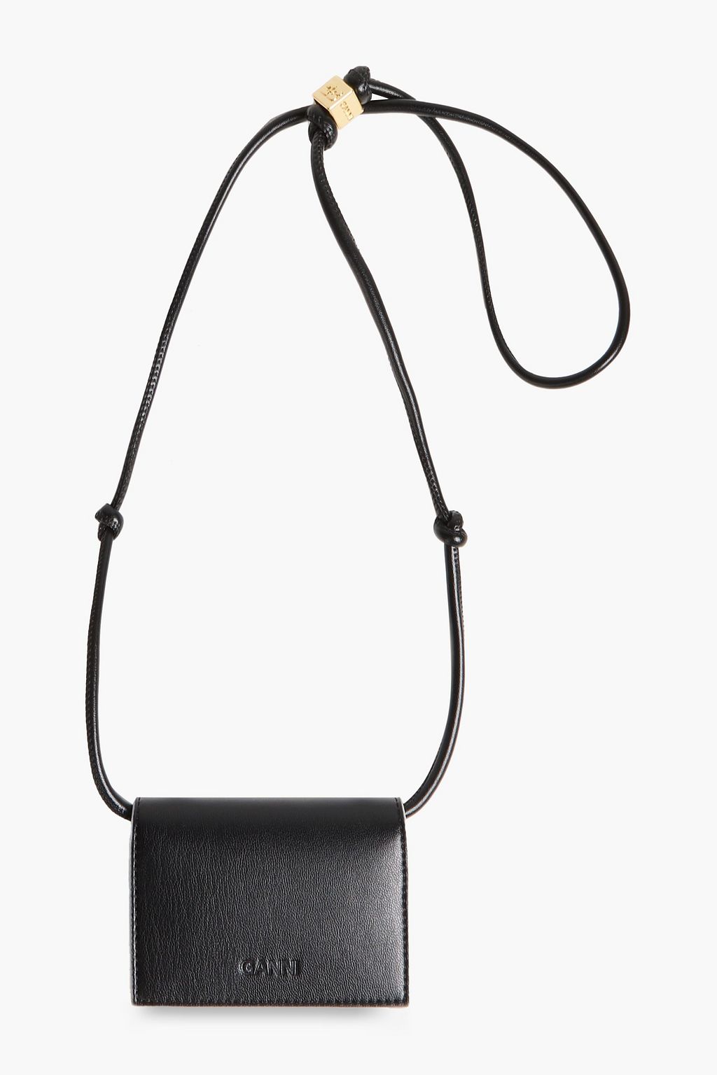 GANNI Leather-blend cardholder