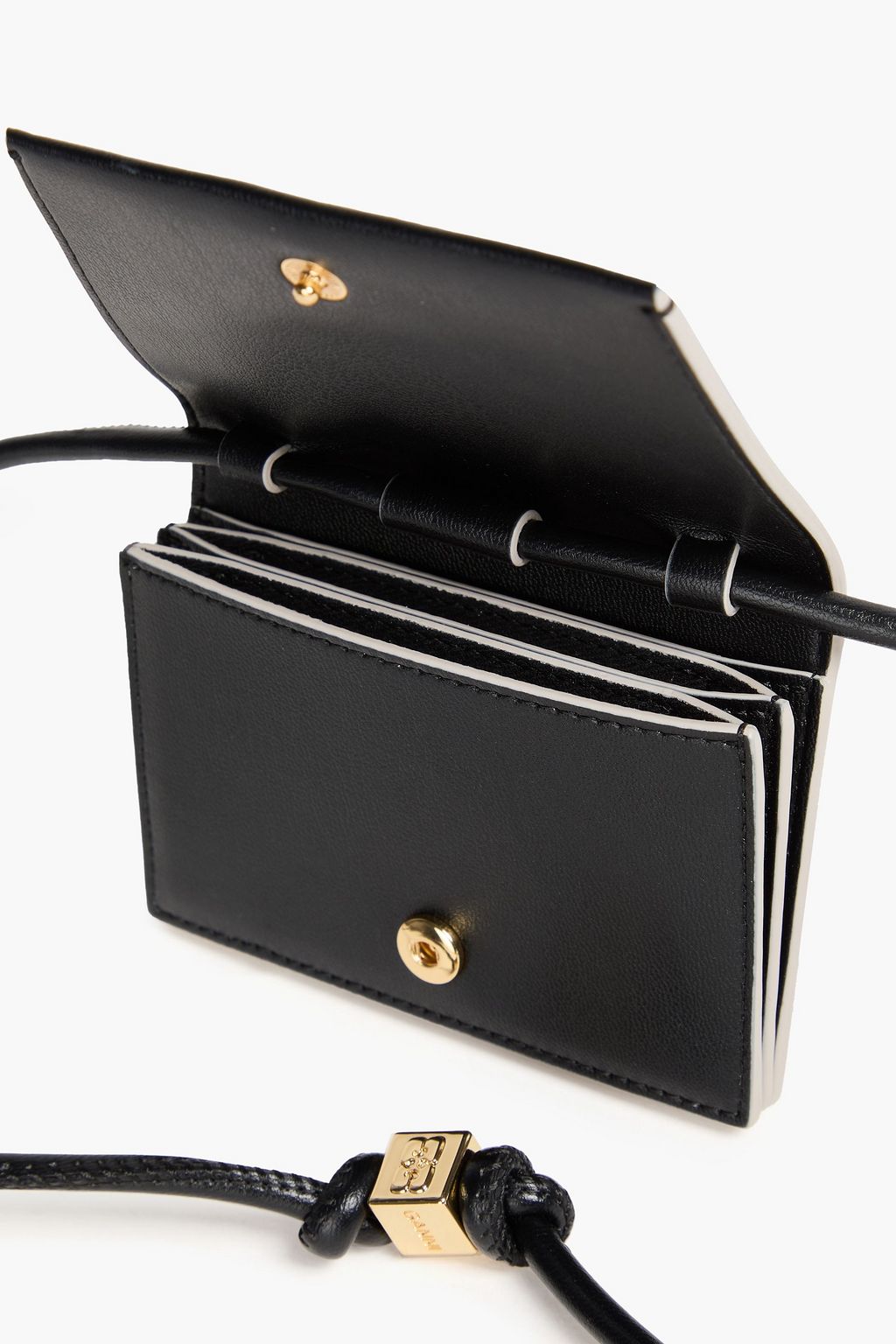 GANNI Leather-blend cardholder