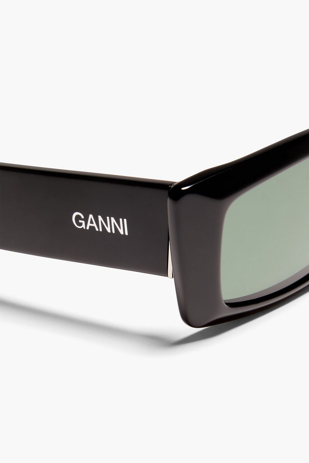 GANNI Rectangle-frame tortoiseshell acetate sunglasses