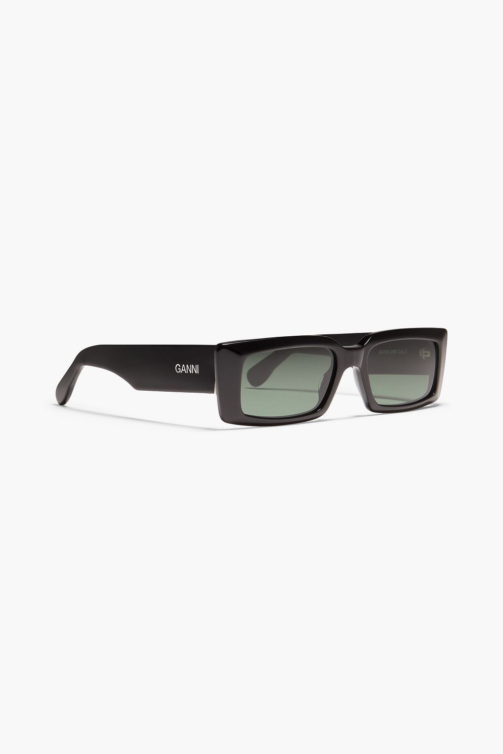 GANNI Rectangle-frame tortoiseshell acetate sunglasses