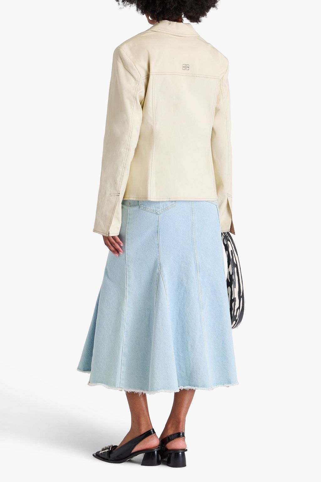 GANNI Herringbone cotton-blend jacket