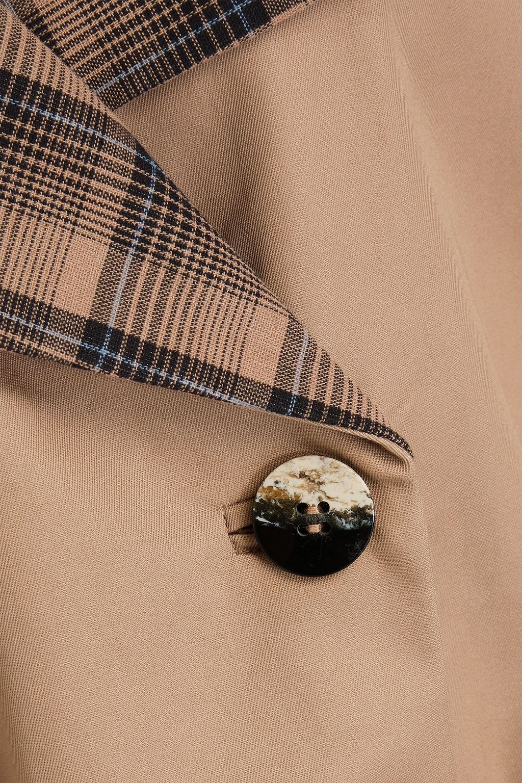 GANNI Trenchcoat aus Baumwoll-Twill mit Karomuster