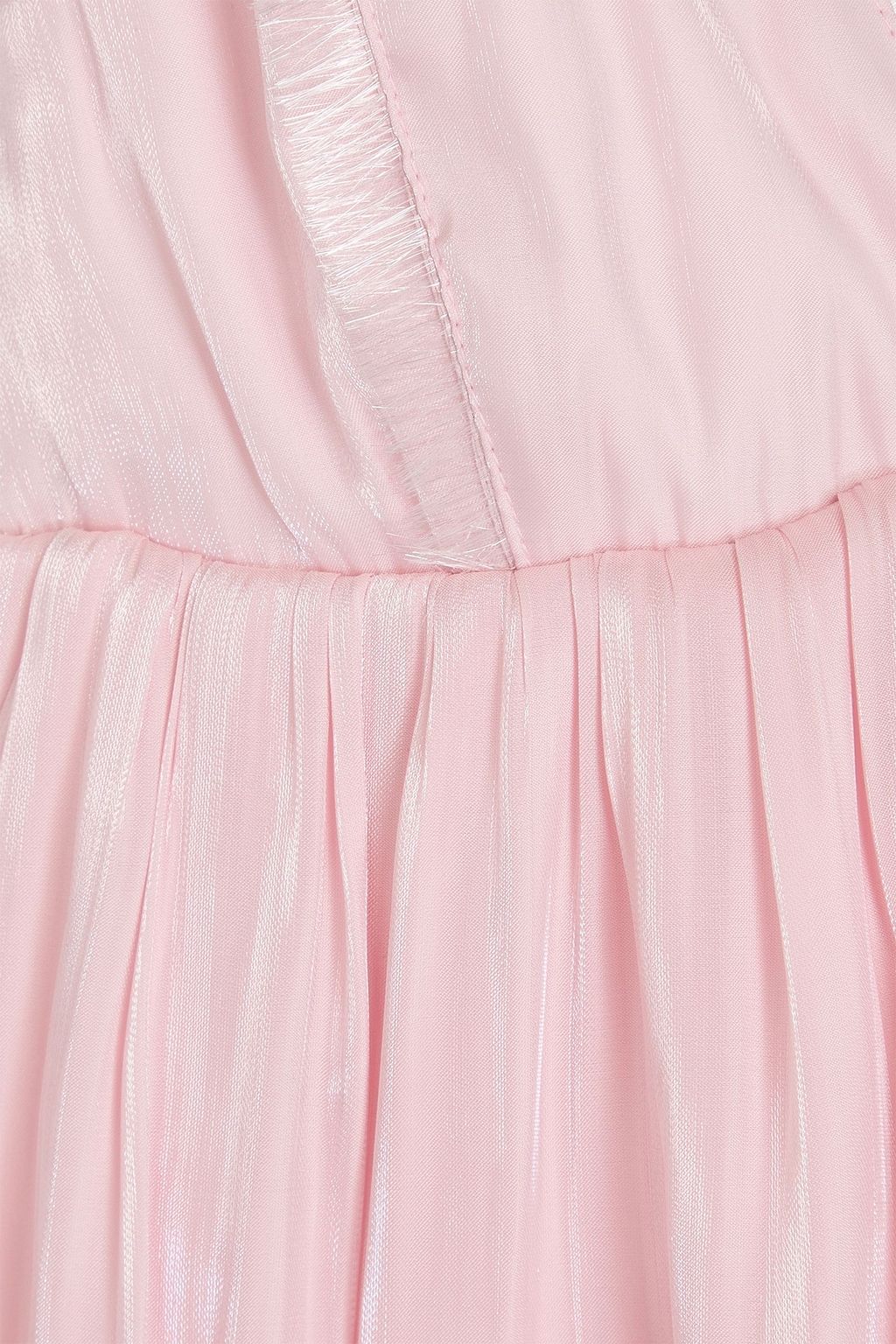 GANNI Frayed satin-twill midi dress