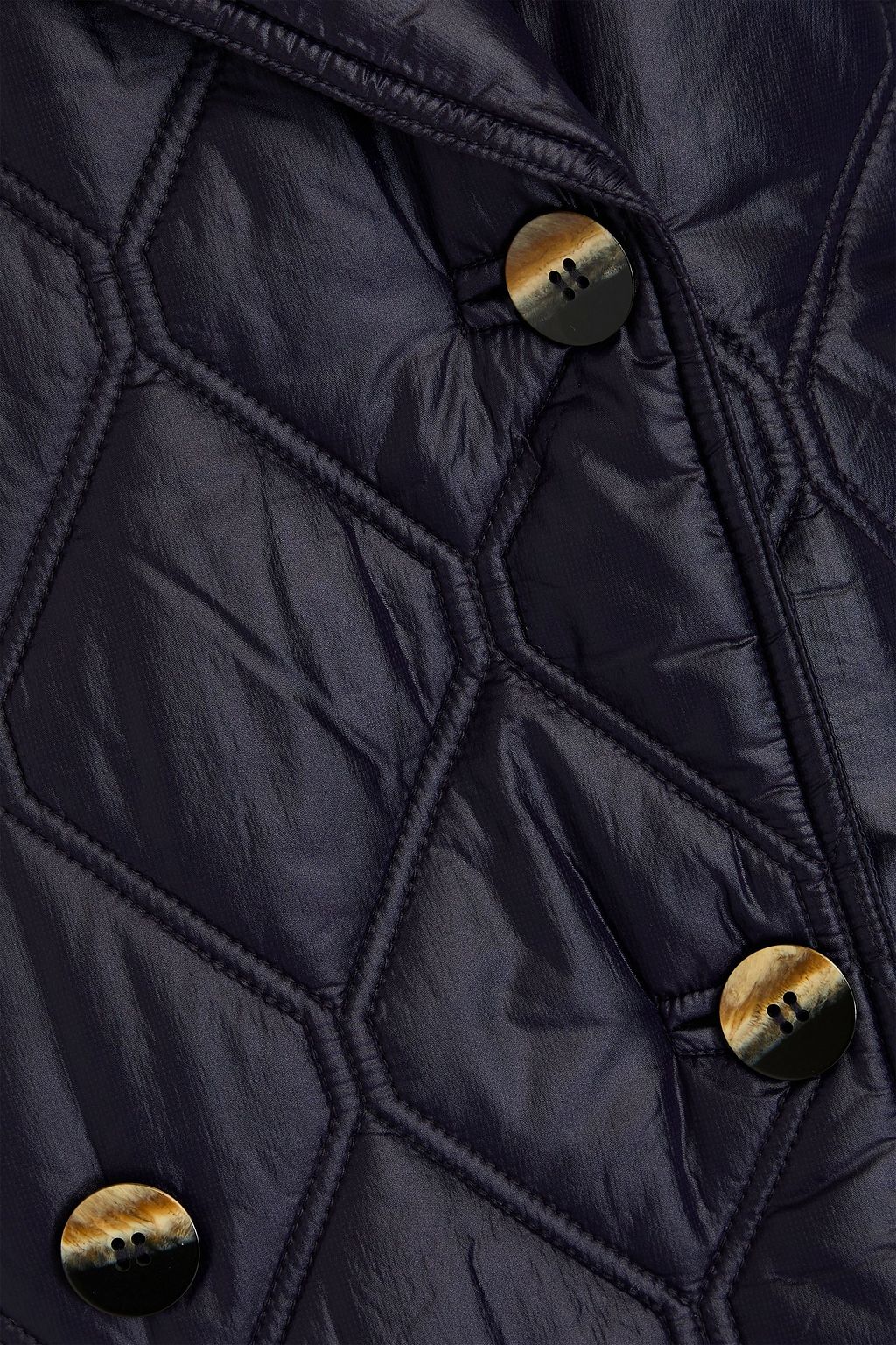 GANNI Double-breasted quilted shell coat