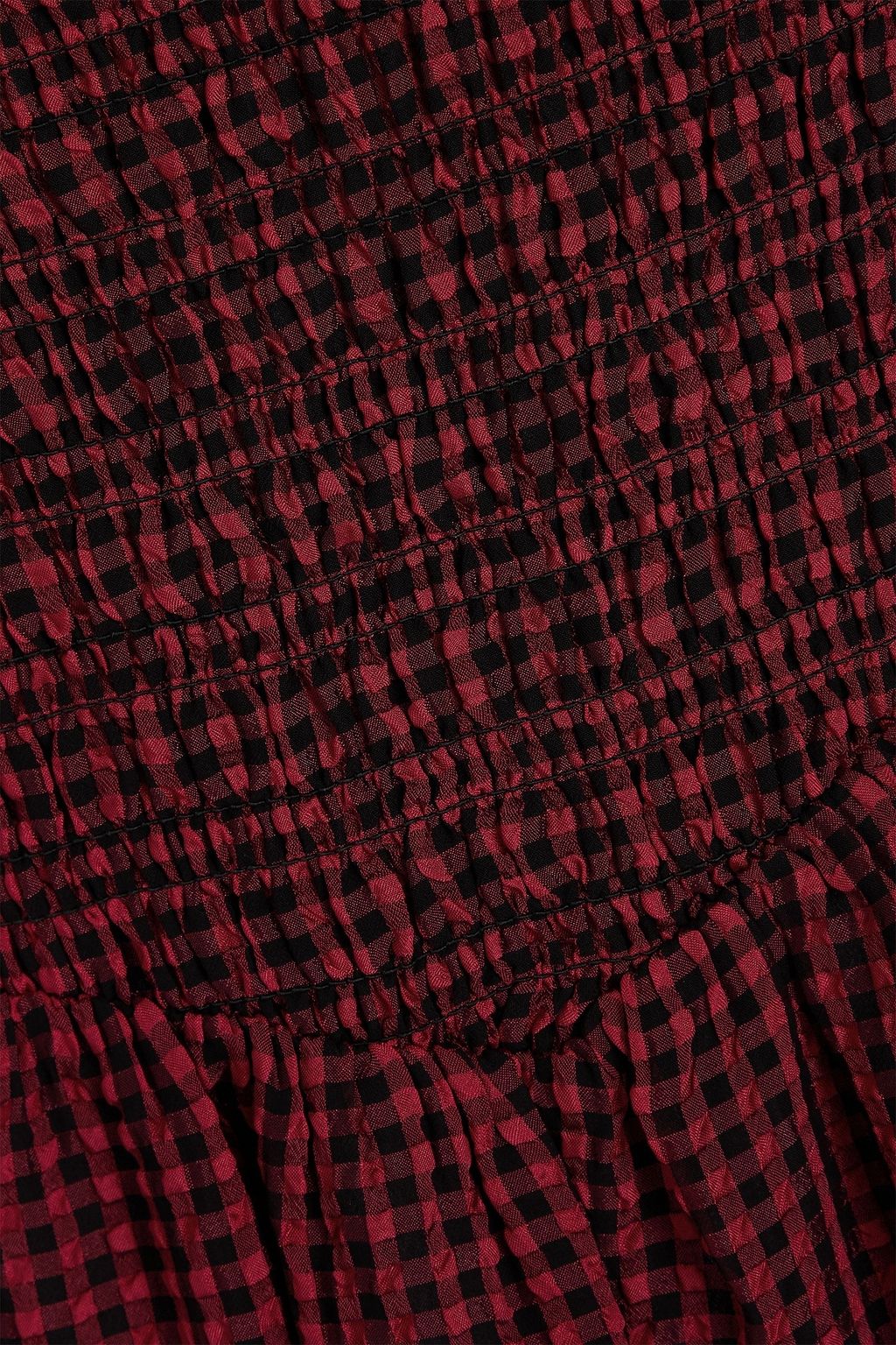 GANNI Midikleid aus Seersucker mit Gingham-Karo und Cut-outs