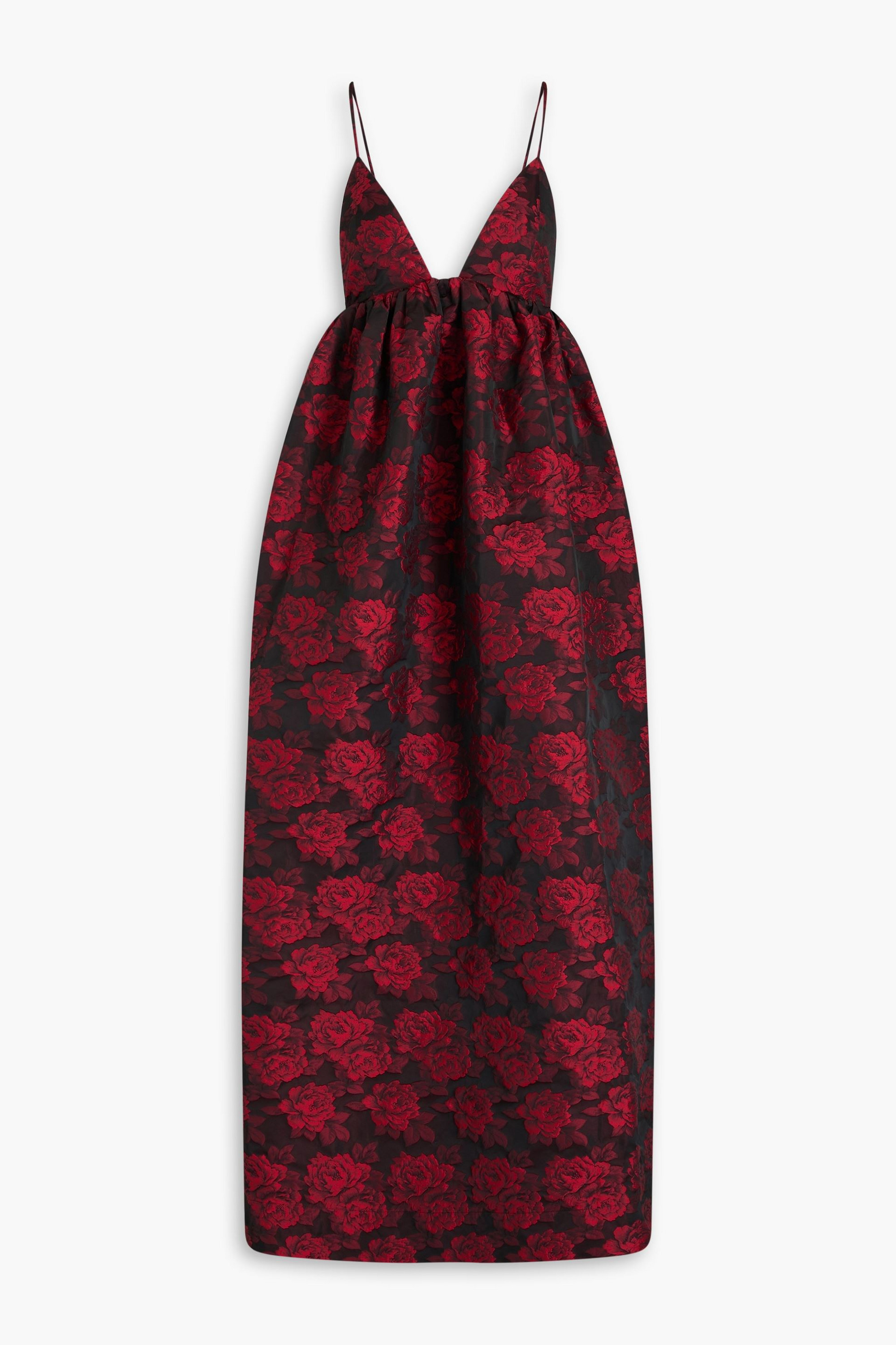 GANNI - Floral-jacquard maxi dress | Plush
