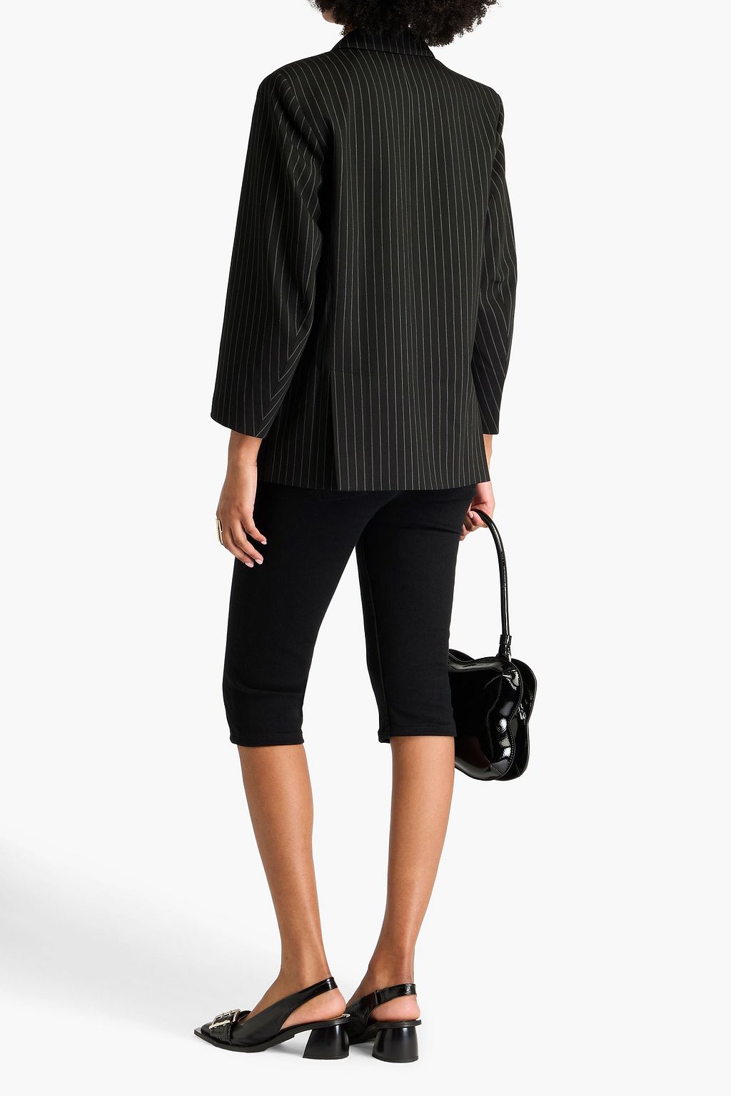 GANNI Blazer aus Twill mit Nadelstreifen