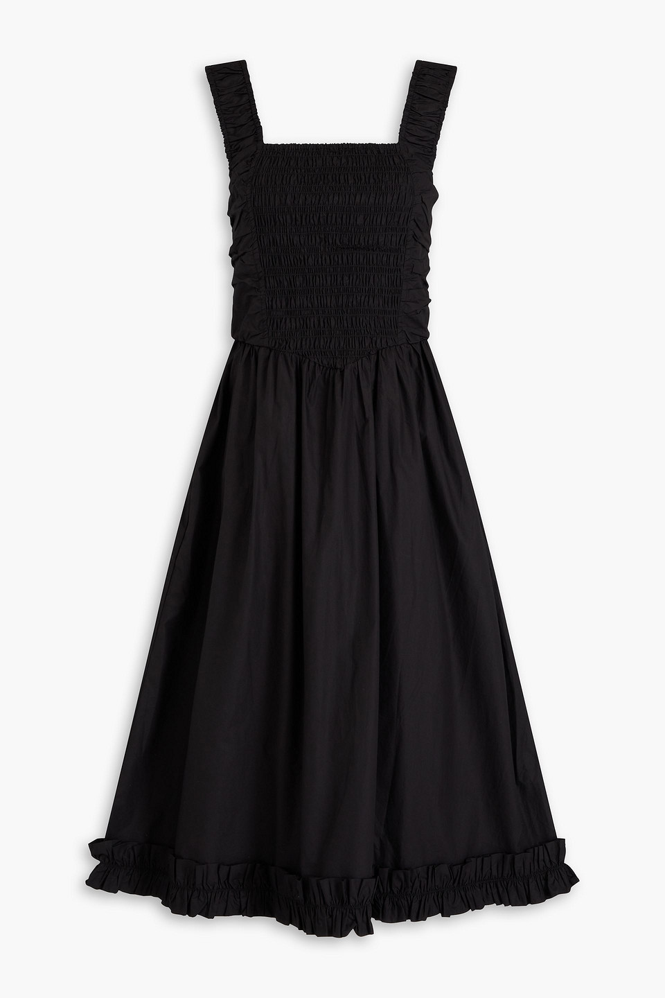 Ganni Midikleid Aus Baumwollpopeline Mit Cut-outs