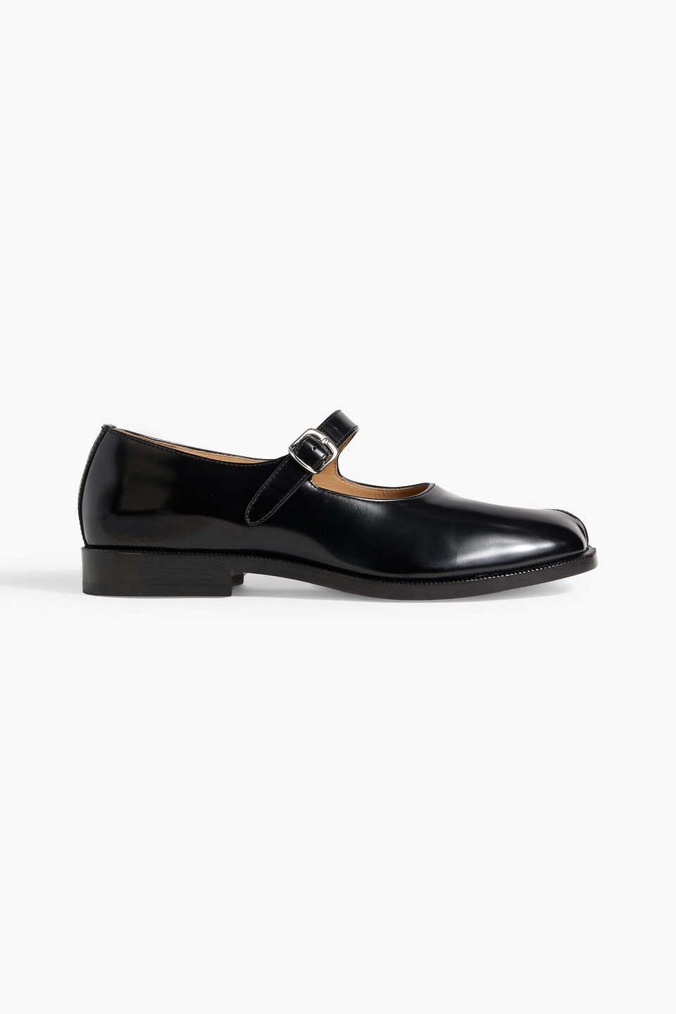 Maison Margiela Bovine Leather Mary Jane Pumps With Sheepskin Detailing And Elegant Buckle Closure In Black