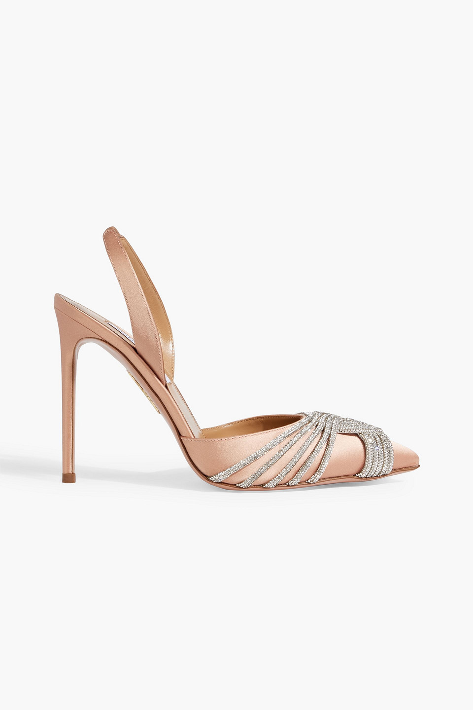 Gatsby Sling 105 crystal-embellished satin slingback pumps