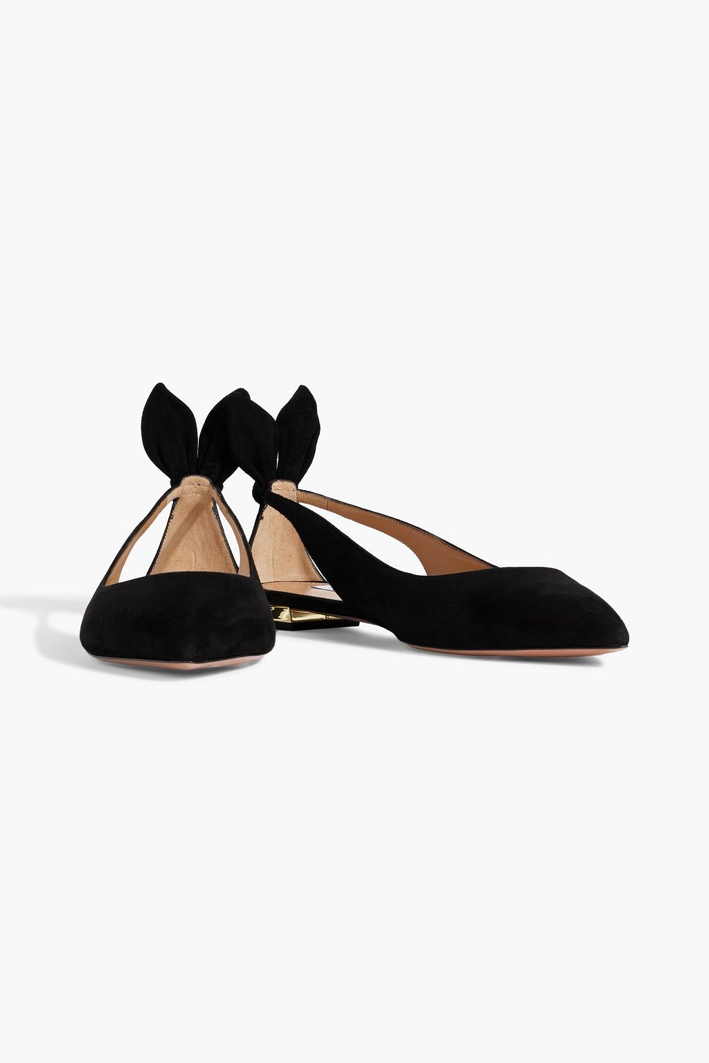 AQUAZZURA Deneuve suede point-toe flats
