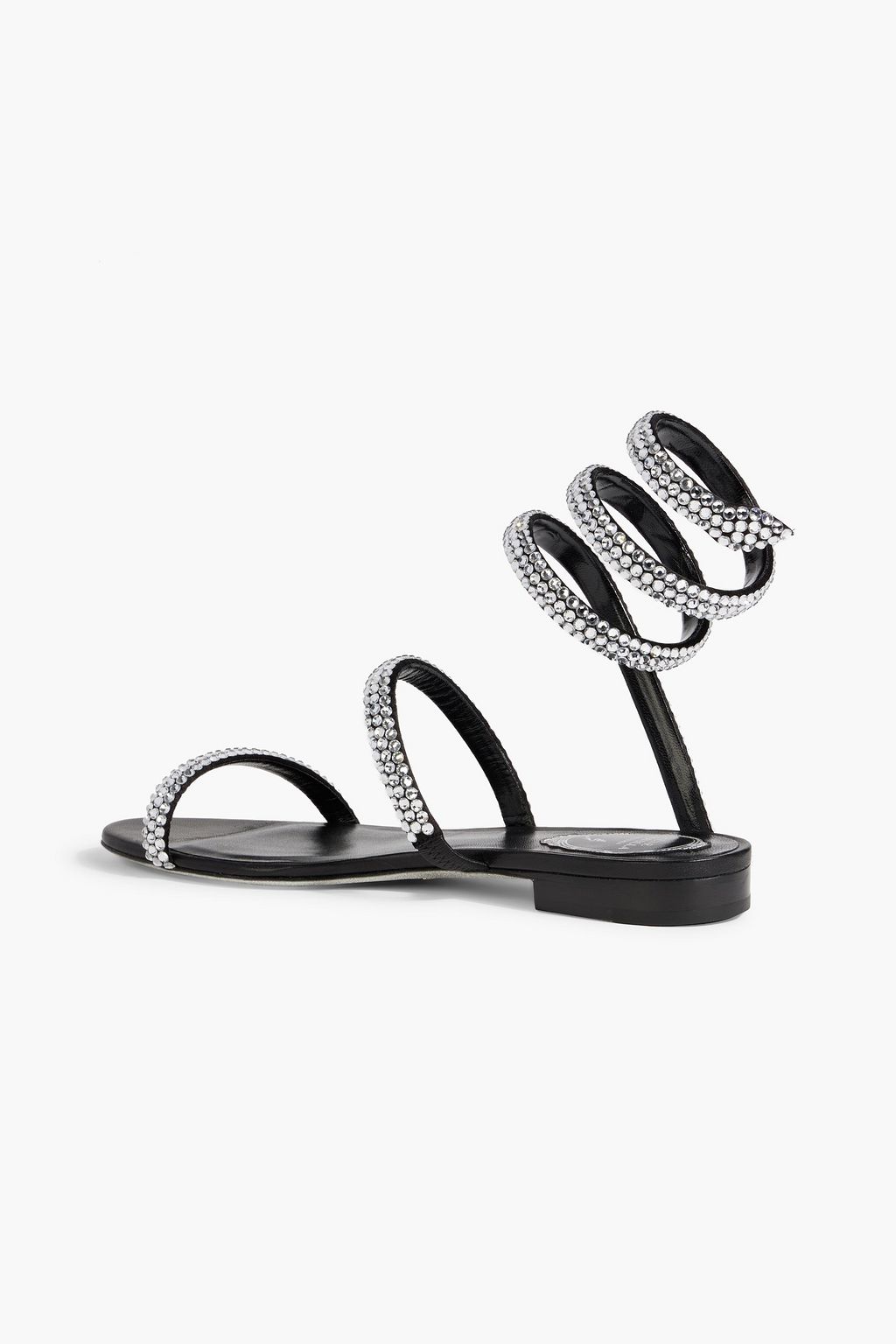 RENE' CAOVILLA Cleo crystal-embellished leather sandals